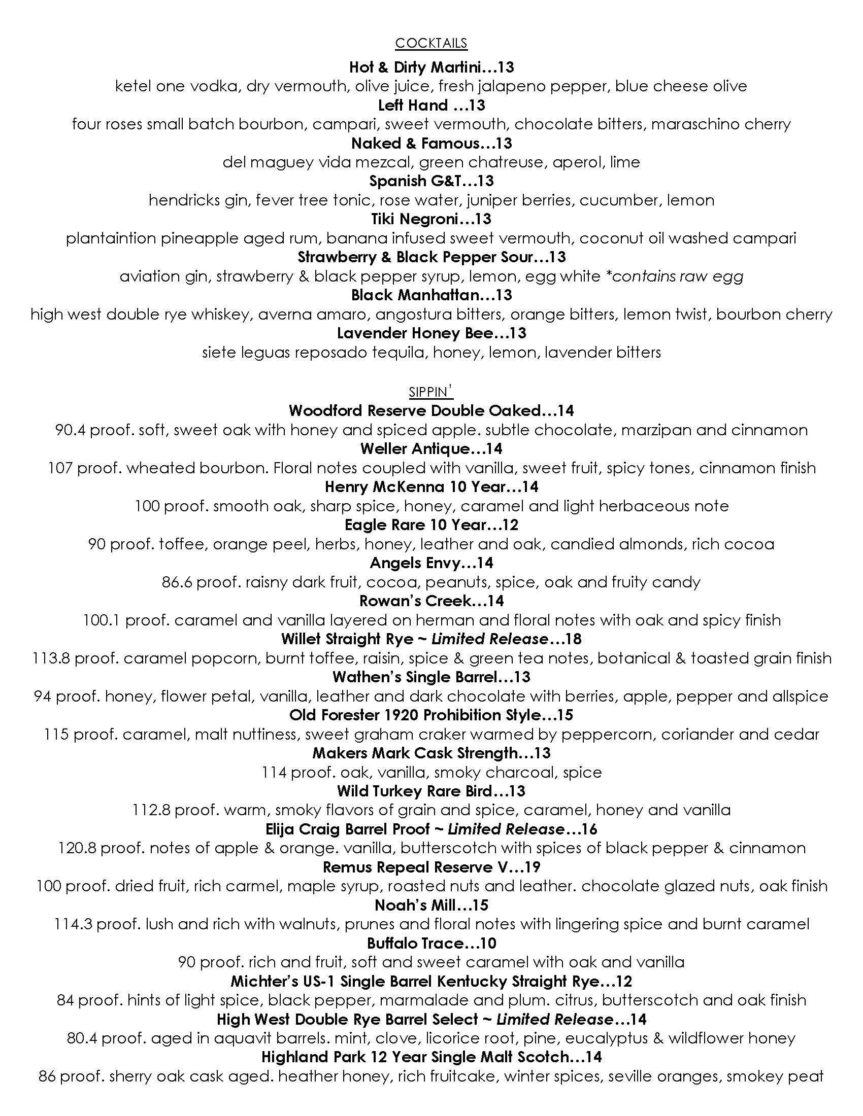 Menu - Home Bistro Cleveland